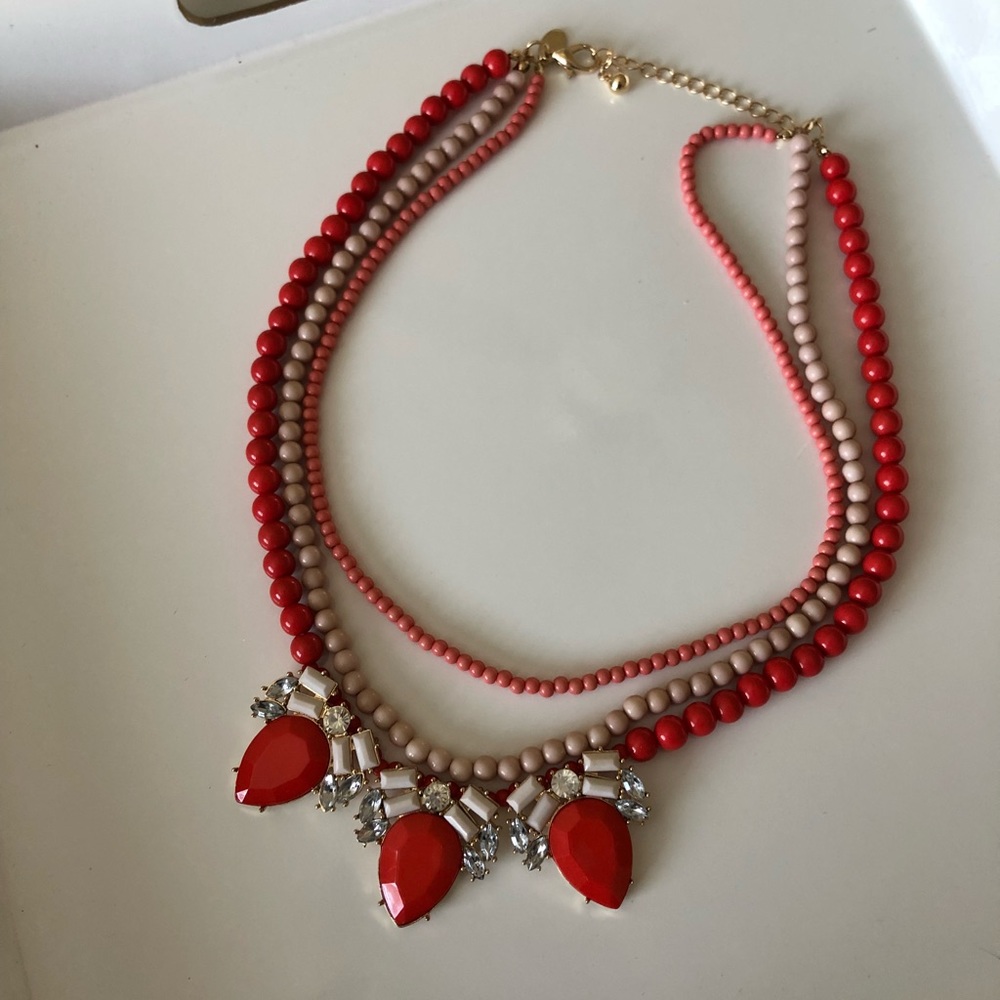 Orange and peach statement necklace